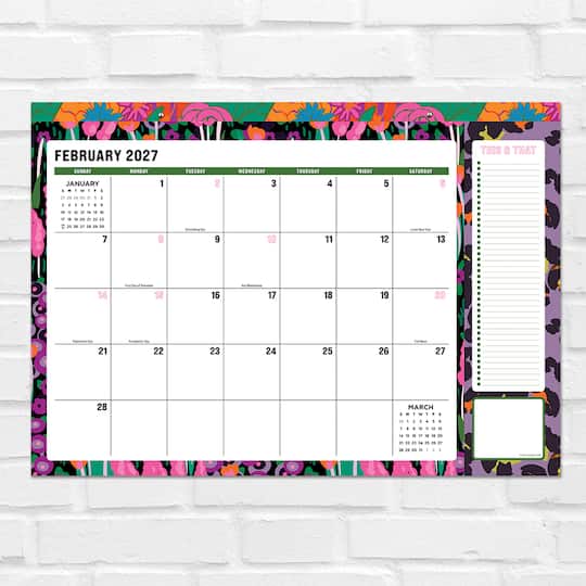 2027 Maximal Mirage Medium Desk Pad Monthly Blotter Calendar